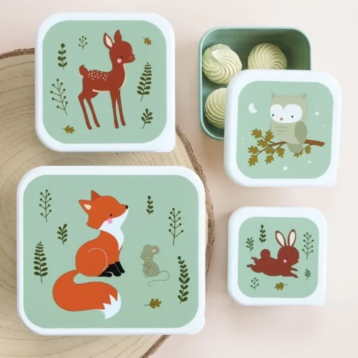 A Little Lovely Company Lunchbox & Snackbox Forest Friends
