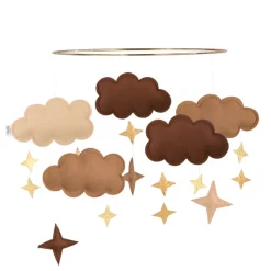Baby Bello Mobiel Fantasy Clouds Pecan Wood