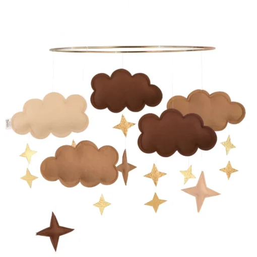 Baby Bello Mobiel Fantasy Clouds Pecan Wood