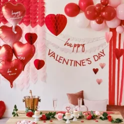 Backdrop Hartjes Rood Roze Be Mine Ginger Ray