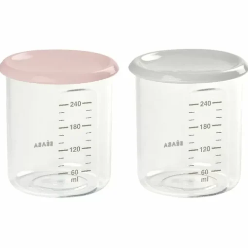 Beaba Bewaarpotjes Tritan Oudroze/Grijs 240Ml (2St)