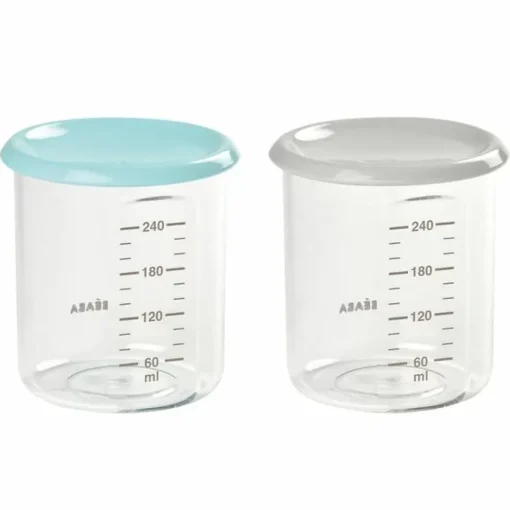 Beaba Bewaarpotjes Tritan Lichtblauw/Grijs 240Ml (2St)