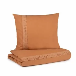 Beddengoed Junior Vera Eyelet Sienna Brown Nobodinoz