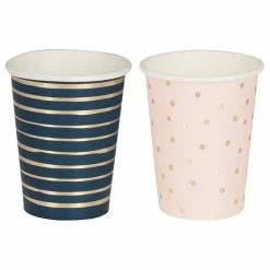 Bekertjes Navy & Pink Gender Reveal (8St) Ginger Ray