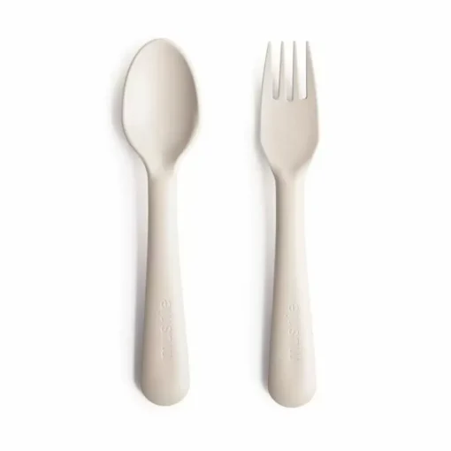 Bestek Vork En Lepel Ivory Mushie