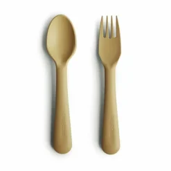 Bestek Vork En Lepel Mustard Mushie