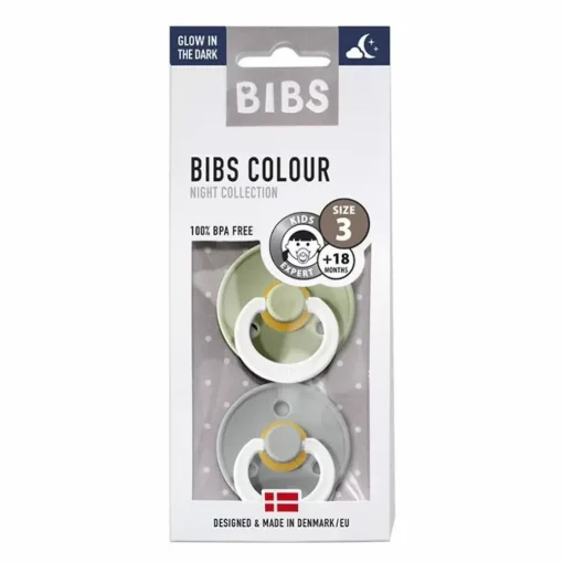Bibs Fopspenen Set Glow In The Dark Sage/Cloud