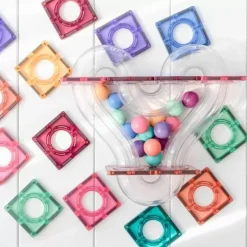 Connetix Tiles Extra Ballen Knikkerbaan Pastel (16St) | Magnetische Bouwtegels | Kidsdeco.Nl