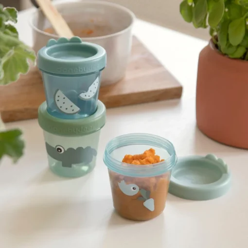 Done By Deer Babyvoeding Bewaarbakjes (3St) Croco Green