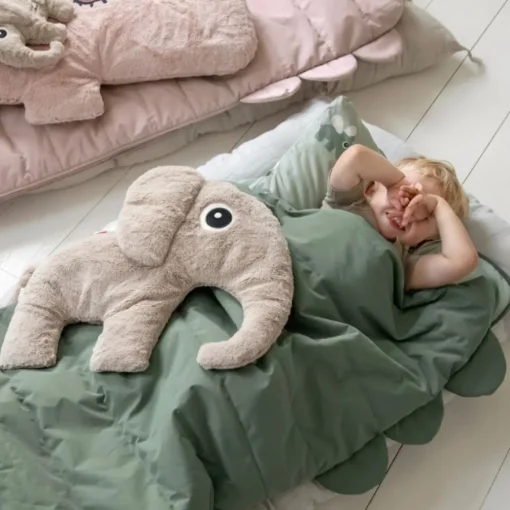 Done By Deer Gewatteerde Kinderslaapzak Croco Green