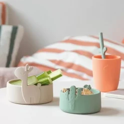 Done By Deer Siliconen Kommen (2St) Lalee Sand/Green