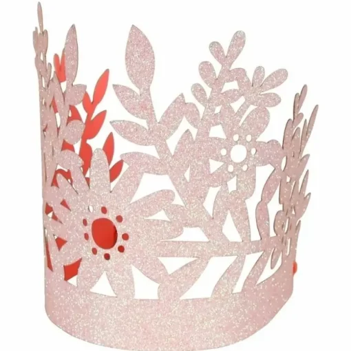 Feestkroontjes Glitter Roze (8St) Meri Meri