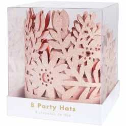 Feestkroontjes Glitter Roze (8St) Meri Meri