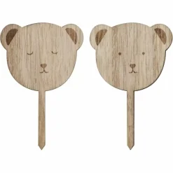 Ginger Ray Teddy Bear Cupcake Prikkers - Schattig & Hout