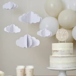 Hangdecoratie Wolken (5St) Hello Baby Ginger Ray