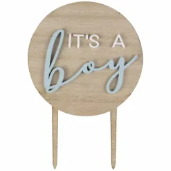 Houten Taarttopper It'S A Boy Teddy Bear Ginger Ray