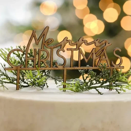 Houten Taarttopper Merry Christmas Nordic Noel Ginger Ray