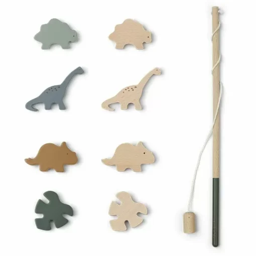 Houten Visspel Sebastian Dino Hunter Green Multi Mix Liewood