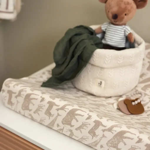Jollein Aankleedkussenhoes Jersey Animals Nougat 50X70Cm