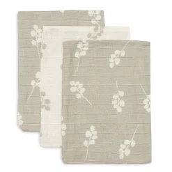 Jollein Hydrofiele Washandjes Twig Olive Green (3St)