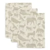 Jollein Hydrofiele Washandjes Animals Olive Green (3St)