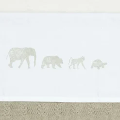 Jollein Ledikantlaken Animals Olive Green 120X150Cm
