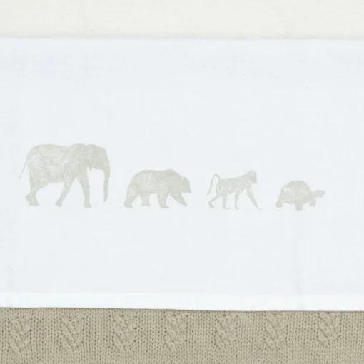Jollein Ledikantlaken Animals Olive Green 120X150Cm
