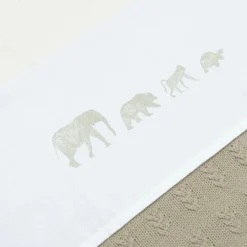 Jollein Ledikantlaken Animals Olive Green 120X150Cm