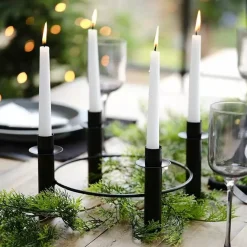 Kaarsenhouder Cirkel Zwart Contemporary Christmas Ginger Ray