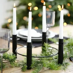 Kaarsenhouder Cirkel Zwart Contemporary Christmas Ginger Ray