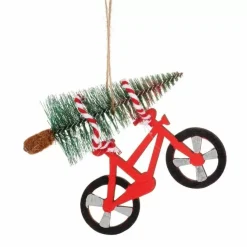 Kersthanger Houten Fiets Met Kerstboom