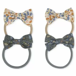 Konges Slojd Haarelastiekjes Bow Nuit De Fleurs (4St)