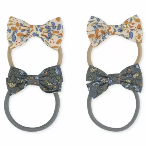 Konges Slojd Haarelastiekjes Bow Nuit De Fleurs (4St)
