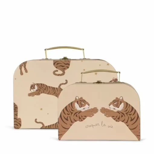 Konges Slojd Kartonnen Koffertjes Tiger Sand | Set Van 2