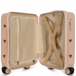 Konges Slojd Kinderkoffer Hearts - Lichtroze Trolley Met Hartjes