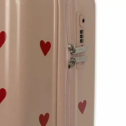 Konges Slojd Kinderkoffer Hearts - Lichtroze Trolley Met Hartjes