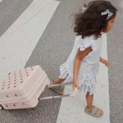 Konges Slojd Kinderkoffer Hearts - Lichtroze Trolley Met Hartjes