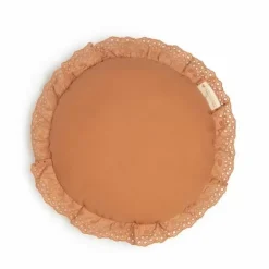 Kussen Vera Eyelet Rond Sienna Brown Nobodinoz