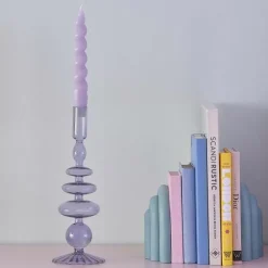 Lila Glazen Kandelaar - Trendy Pastel Wave Ginger Ray