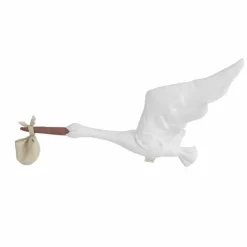 Linnen Ooievaar Wit Met Buideltje Love Me Decoration