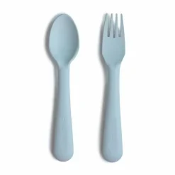 Mushie Bestek Vork En Lepel Powder Blue