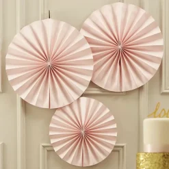 Pastel Perfection Paper Fans Lichtroze (3St) Ginger Ray