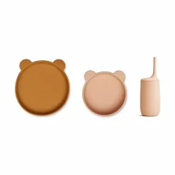 Siliconen Serviesset Nathan Mr Bear Rose Multi Mix Liewood