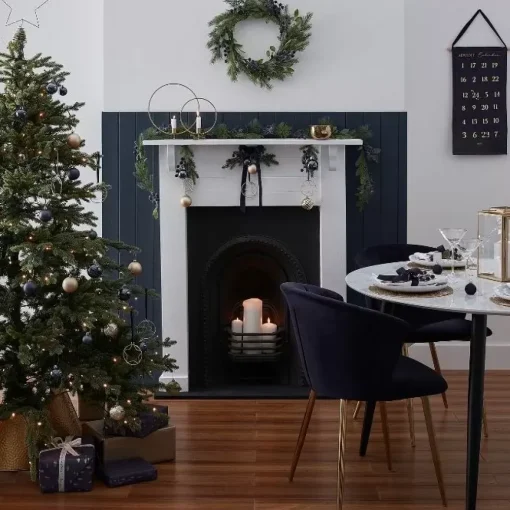 Slinger Velvet Merry Christmas Blauw Navy Luxe Ginger Ray