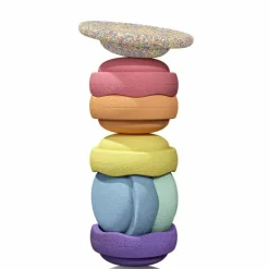 Stapelstein Stapelstenen Pastel Rainbow + Balansbord