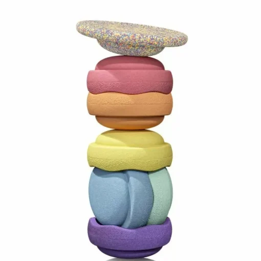 Stapelstein Stapelstenen Pastel Rainbow + Balansbord