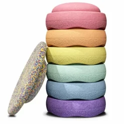 Stapelstein Stapelstenen Pastel Rainbow + Balansbord