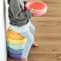 Stapelstein Stapelstenen Pastel Rainbow + Balansbord