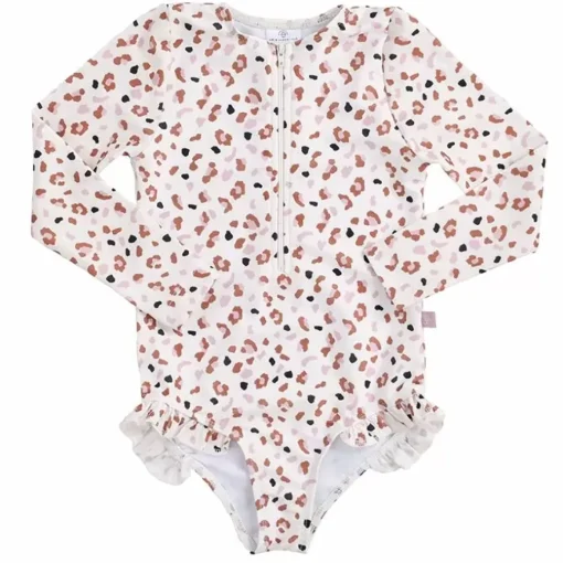 Swim Essentials Badpak Lange Mouw Khaki Leopard